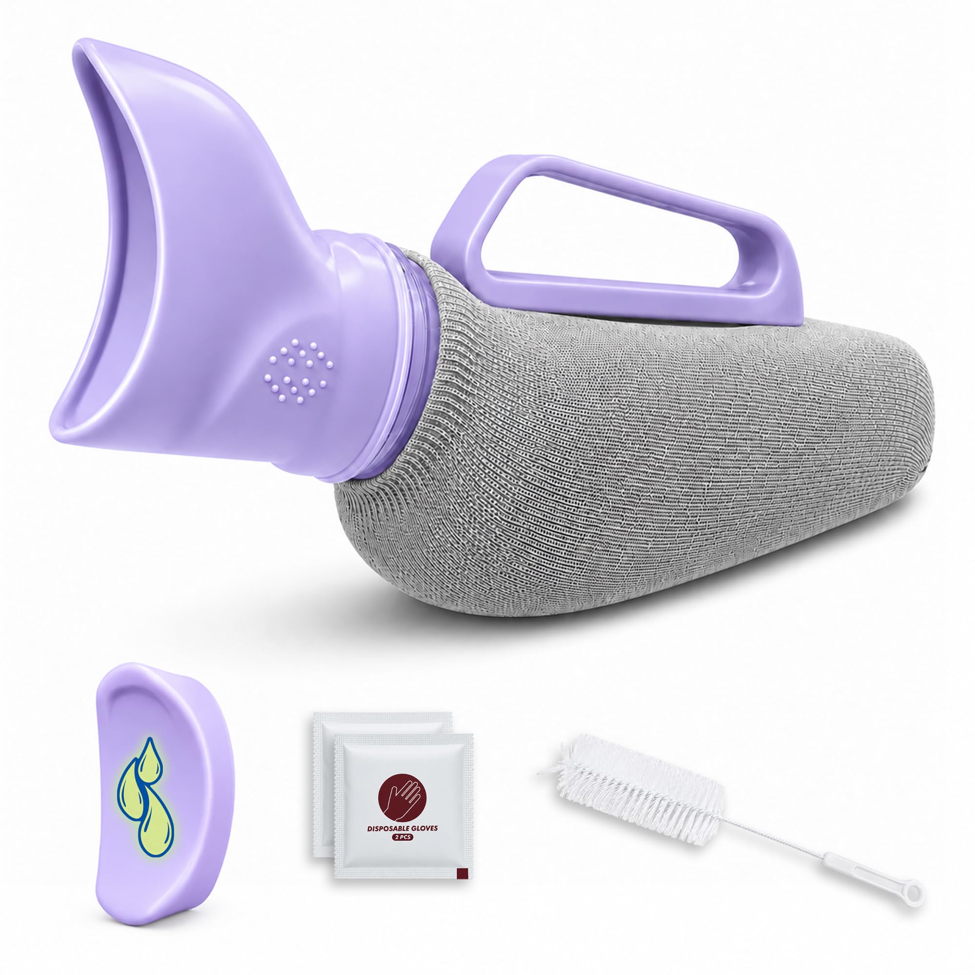 Female Urinal for Women, 40 fl oz, Soft Silicone Opening