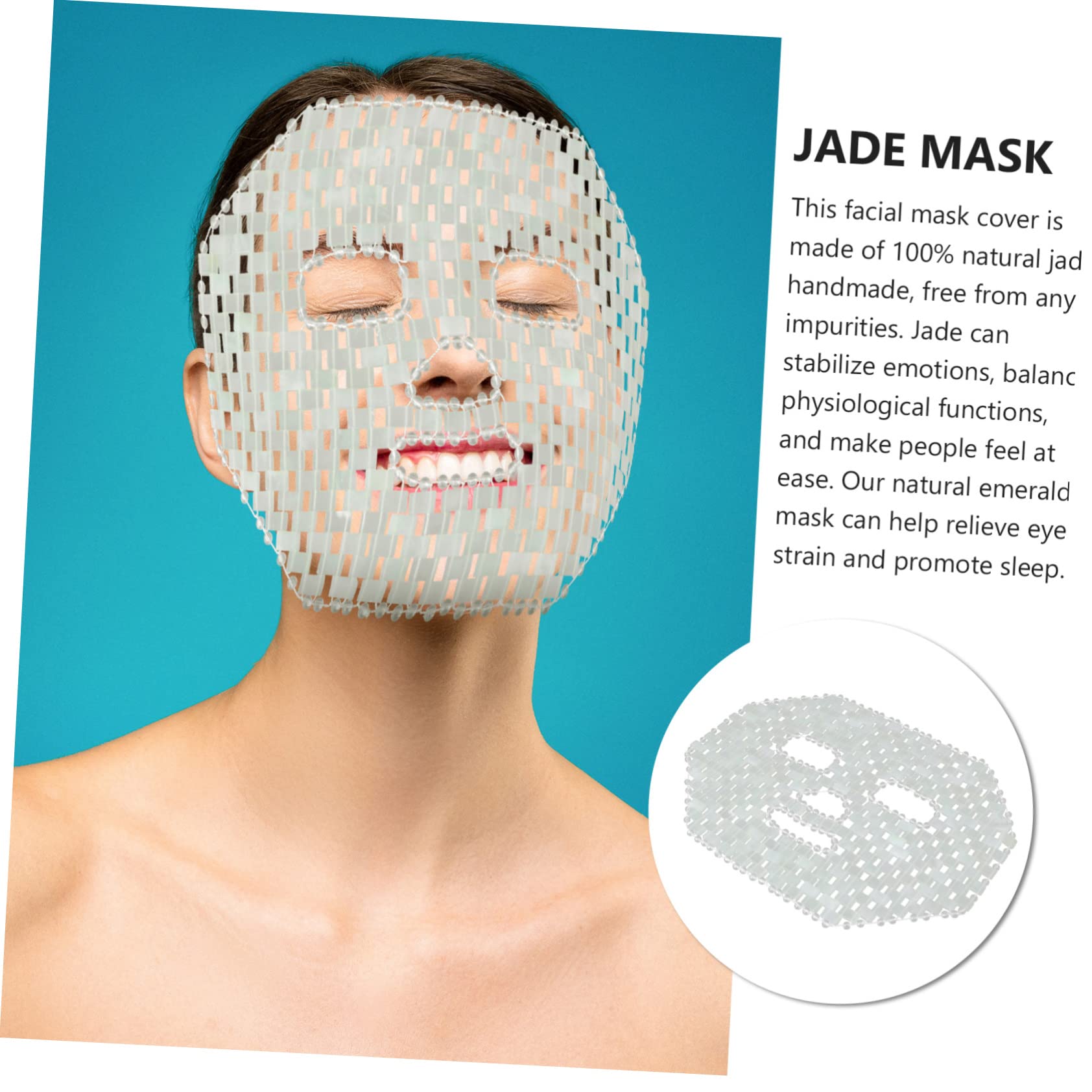 Jade Gesichtsmaske Grün, Beruhigende Hautpflegemaske | 1 Stück, Massagegerät für Gesicht, Unterstützt Kopf und Migräne Linderung