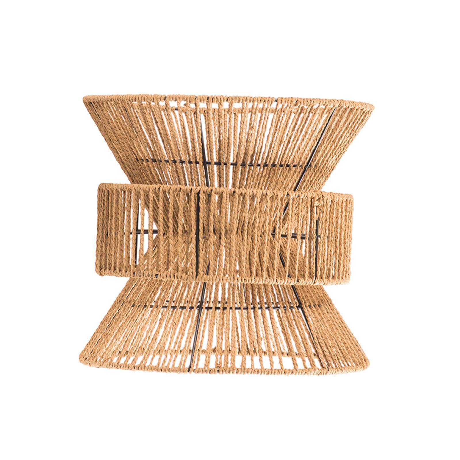 Mophrati Light Rope Rattan Weave Chandelier Cover Handmade Decorative Twine Lampshade Unique Aesthetic For Cozy Spaces Hanging Swag Ceiling Lamp Twine Rattan