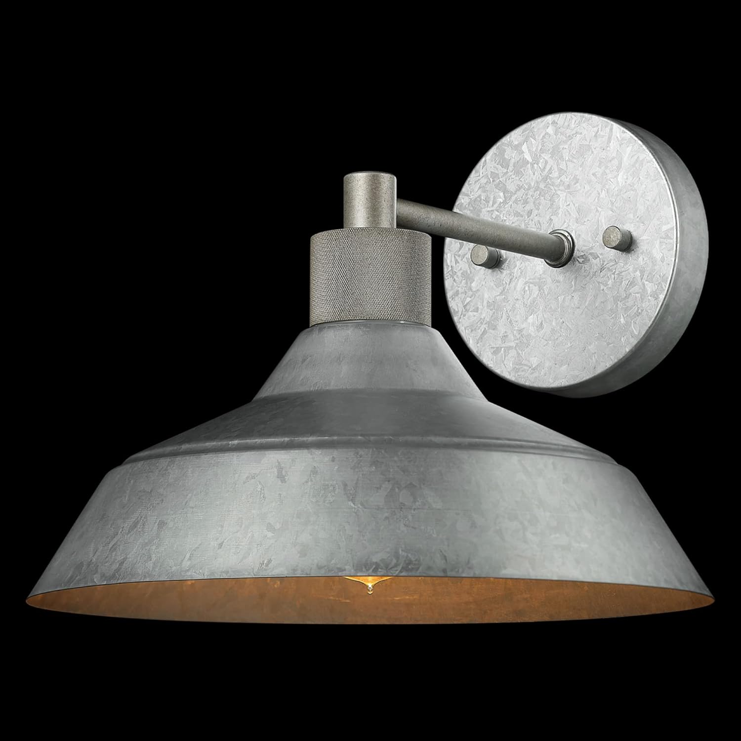 GLOBE Electric 44840 Sutton Outdoor/Indoor Wall Sconce, Galvanized Metal, Textured Socket Detail, Bulb Not Included