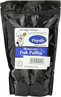Chef Piggy Tail Microwave Pork Puffies Pork Rinds, Chipotle, 16 Ounce