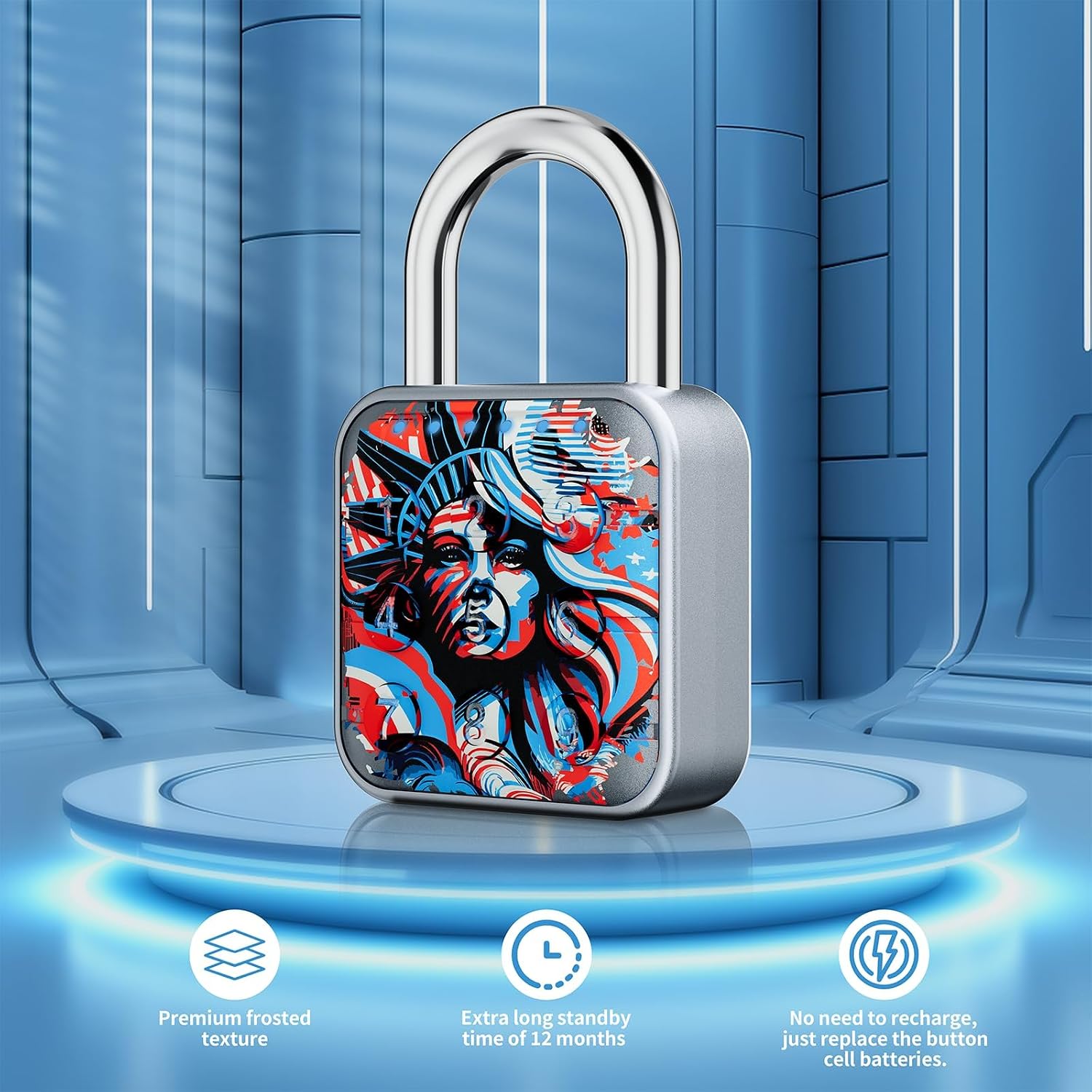 Combination Lock, Combination Lock for Locker, Locker Lock & Gym Locker Lock - High Security, Easy to Use for Gym, School, Travel, Outdoor (Patriotic Liberty)