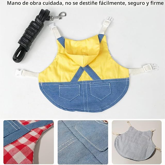 Foto 2 de 7 de Arnés Ajustable para Conejos, Arnés Cómodo con Correa, para Conejos y Gatos Pequeños (M, Amarillo)