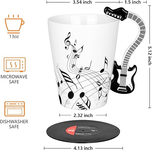 Miniatura 7 de Maustic Taza de guitarra, regalos de música para hombres y mujeres, regalos de guitarra para guitarristas, regalos de cumpleaños de Navidad para