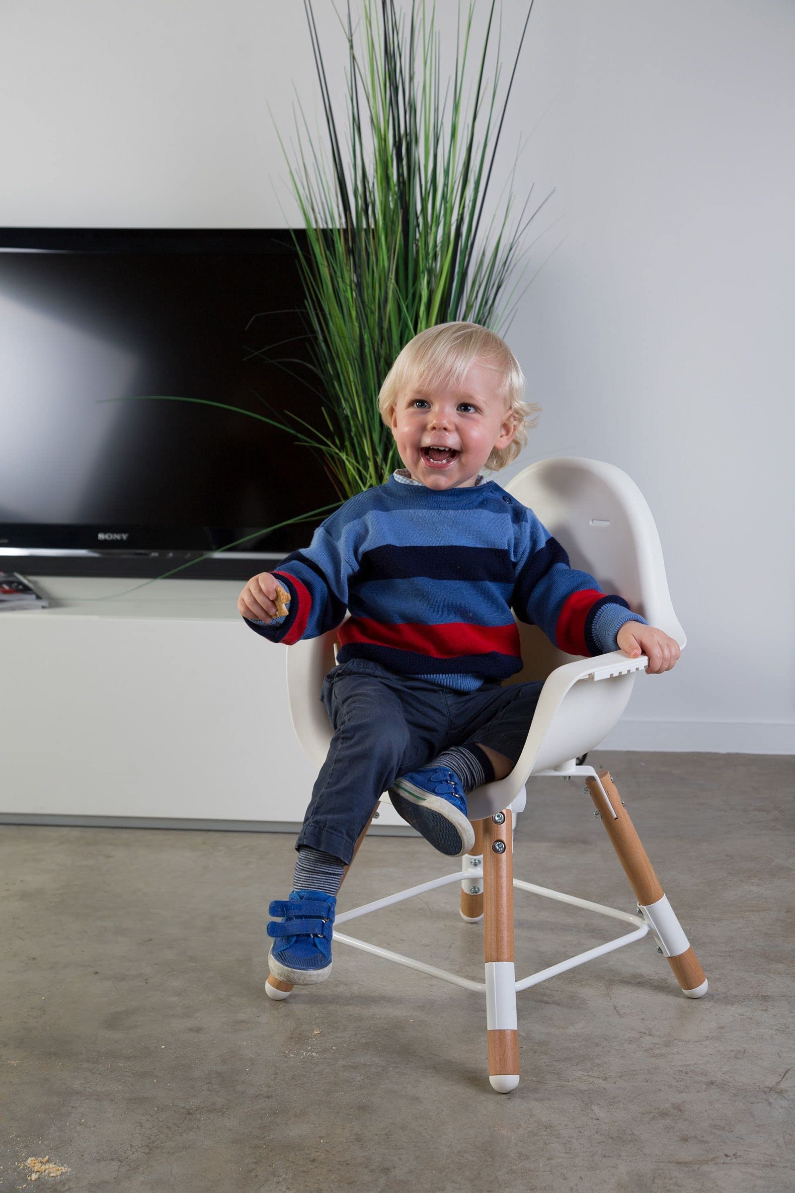 Childwood CHEVOCHNW Evolu 2 Stuhl, 2 in 1 Ring, natur weiß