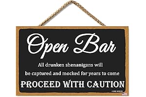 Open Bar Wedding Sign - Drunken Shenanigans Wedding Reception Sign