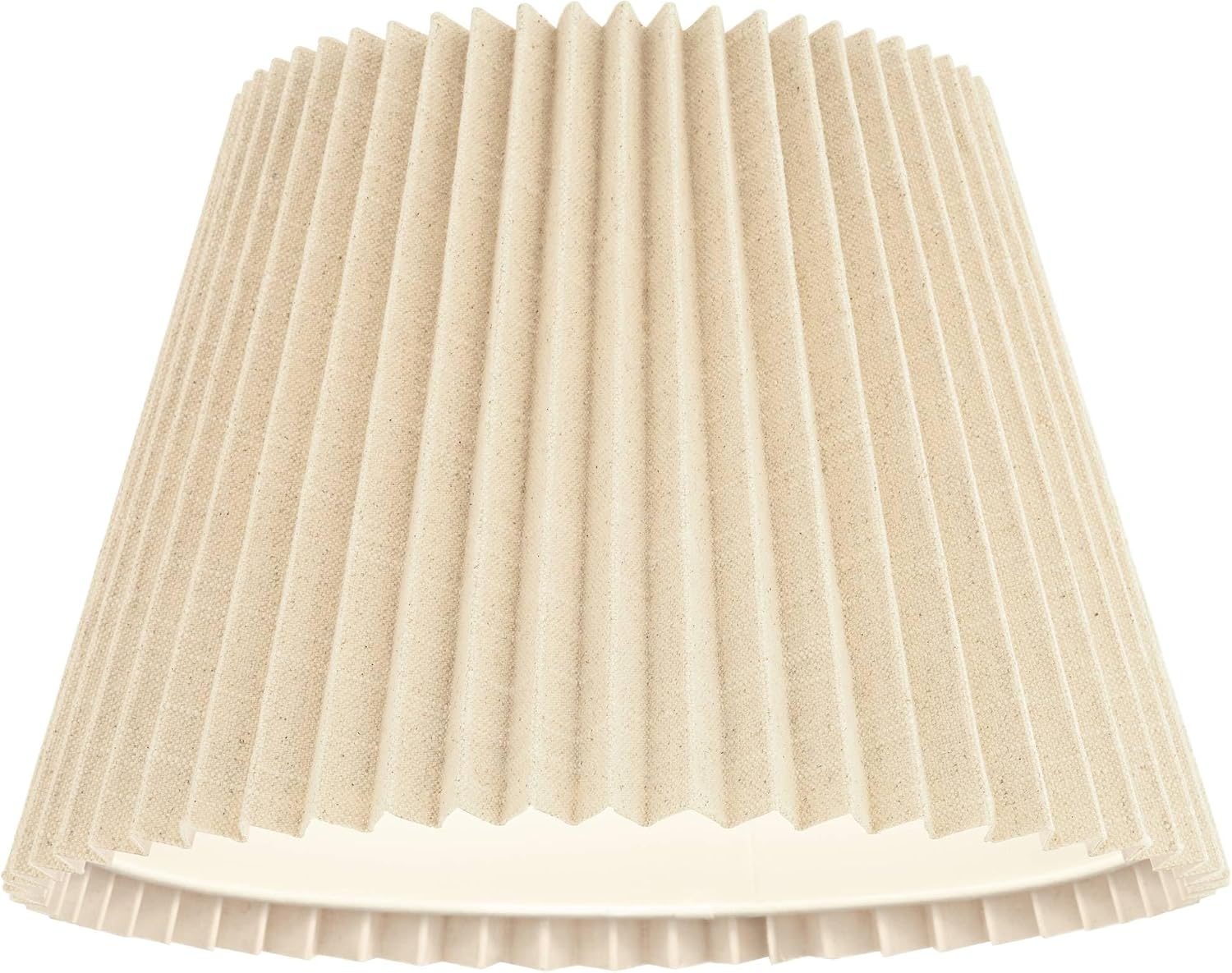 9" Top x 14 1/2" Bottom x 10" High x 10" Slant Lamp Shade (Pre-Assembled) Replacement Large Beige Empire Round Modern Fabric Wide Pleated Spider Harp Finial - Springcrest