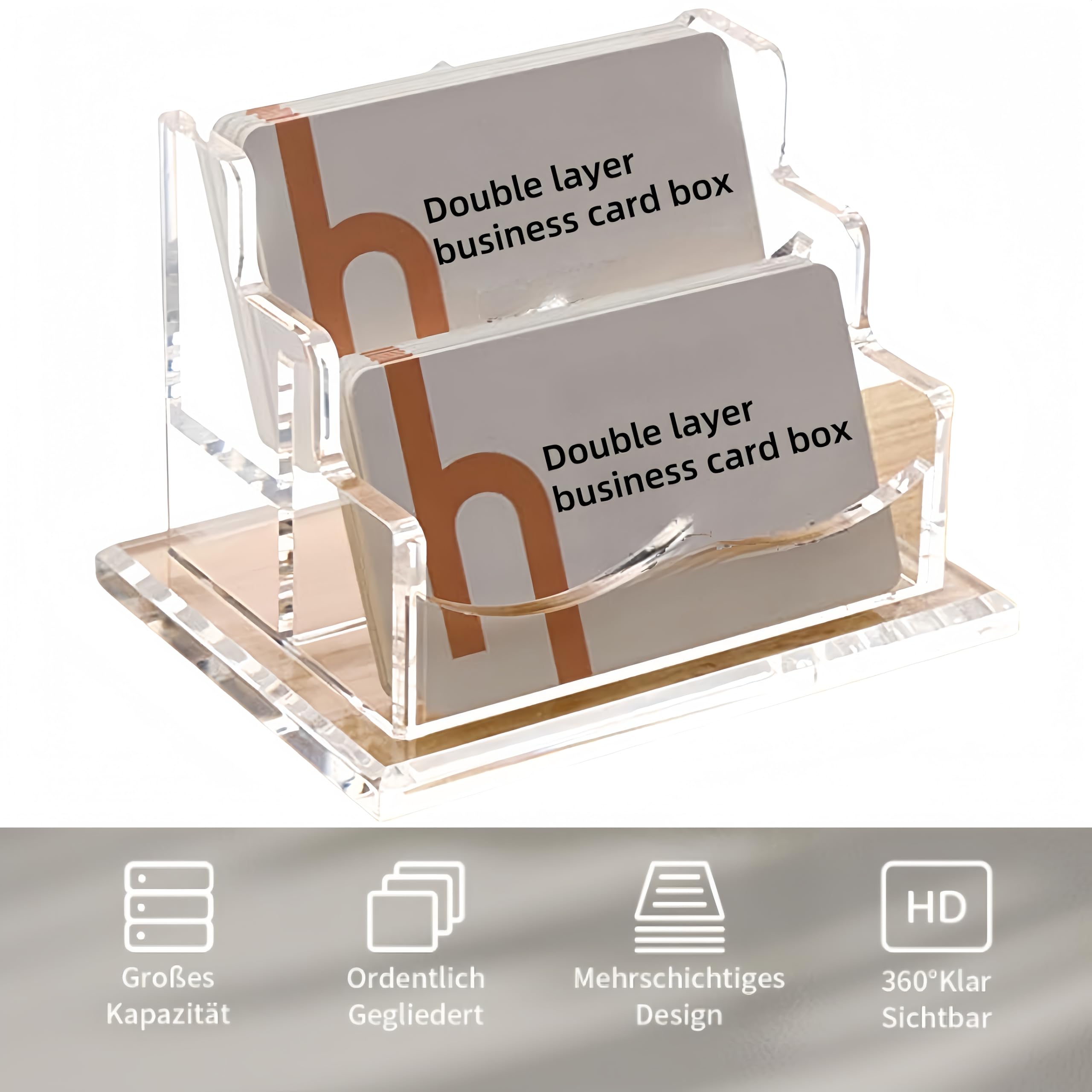 Présentoir transparent pour cartes de visite, cartes de visite, porte-cartes d'affaires, cartes de visite, convient pour le porte-cartes de visite de bureau