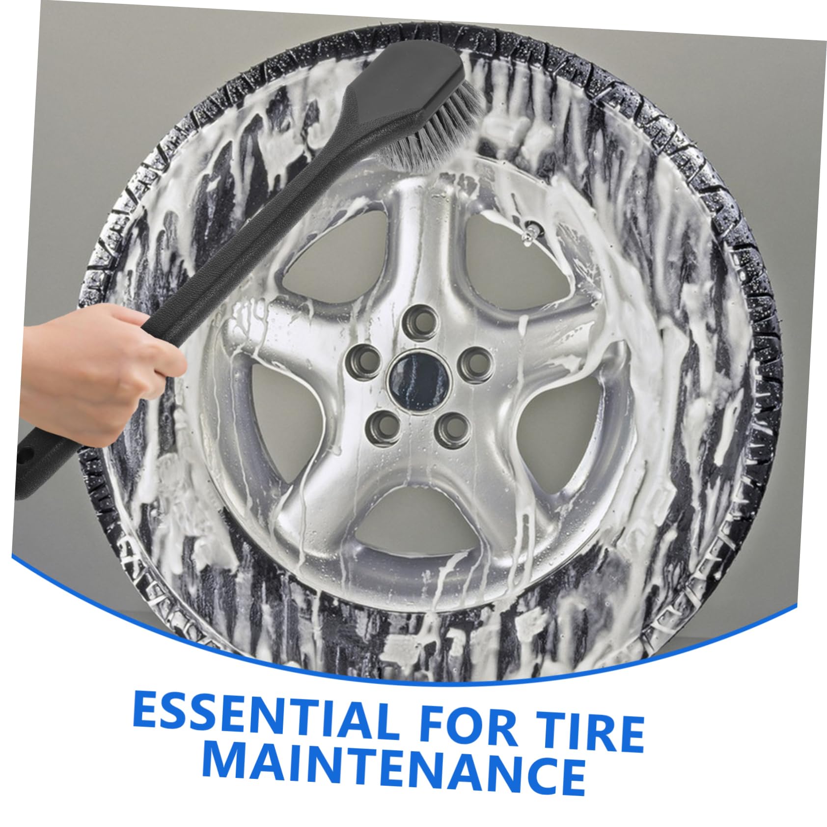 Alipis Spazzola per Ruote e Pneumatici Manico in Pp, Pulizia Potente e Versatile per Cerchi Auto, per Detailing e Manutenzione del Veicolo