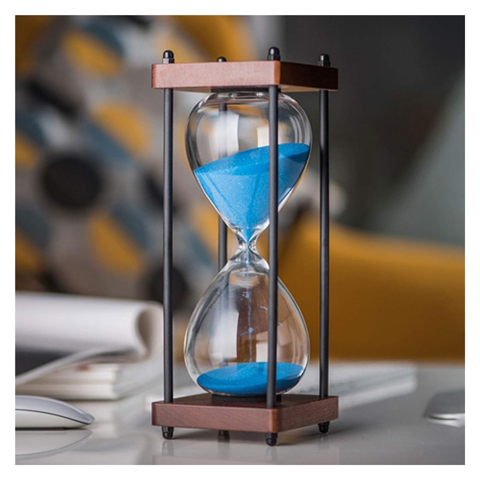 Zandloper Timer, Time Management Assistant, 30 Minuten Glazen Zandloper Klok Zandklok Ambachten Glas Decoratie for Thuis Studie Kantoor Creatief Cadeau Regalo Di Natale (Color : Blu, Size : 30 minut