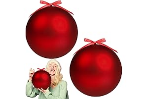 Giant Red Ball Ornaments for Outdoor Festivities