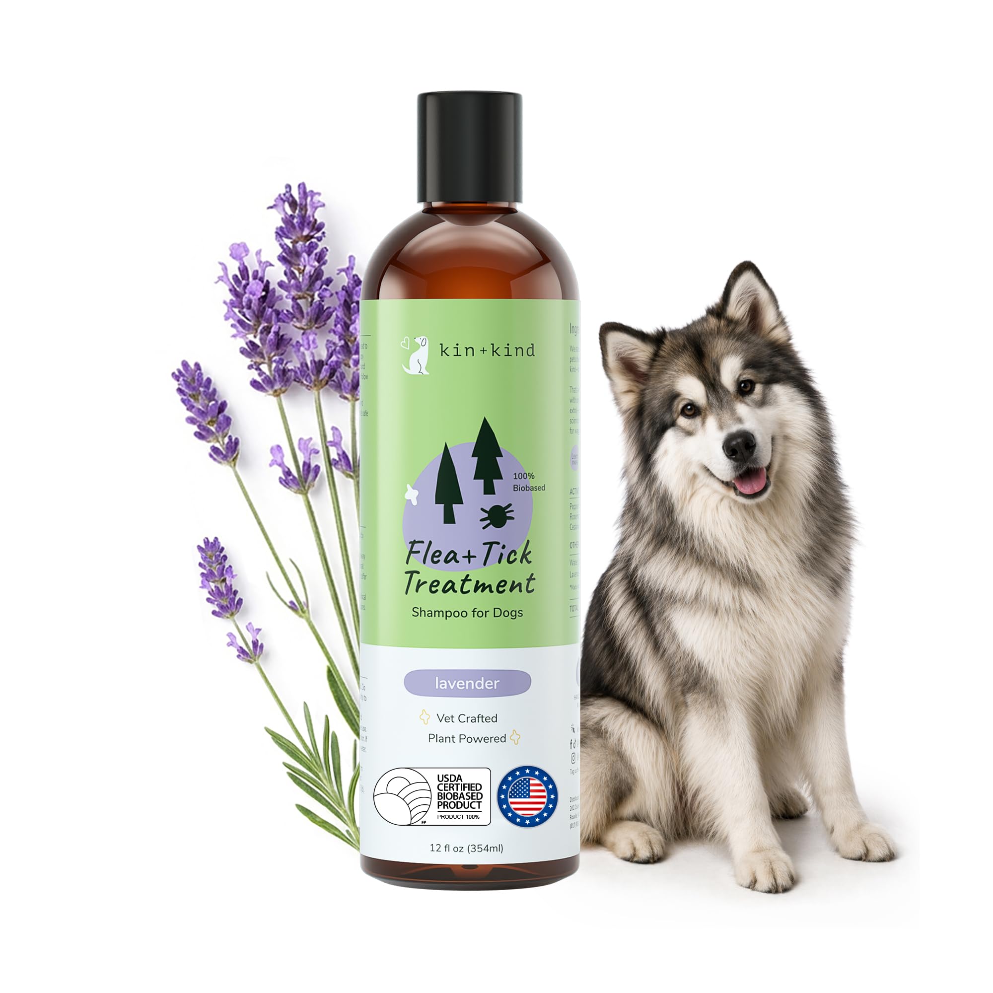 kin+kind Natural Lavender + Peppermint Flea and Tick Shampoo