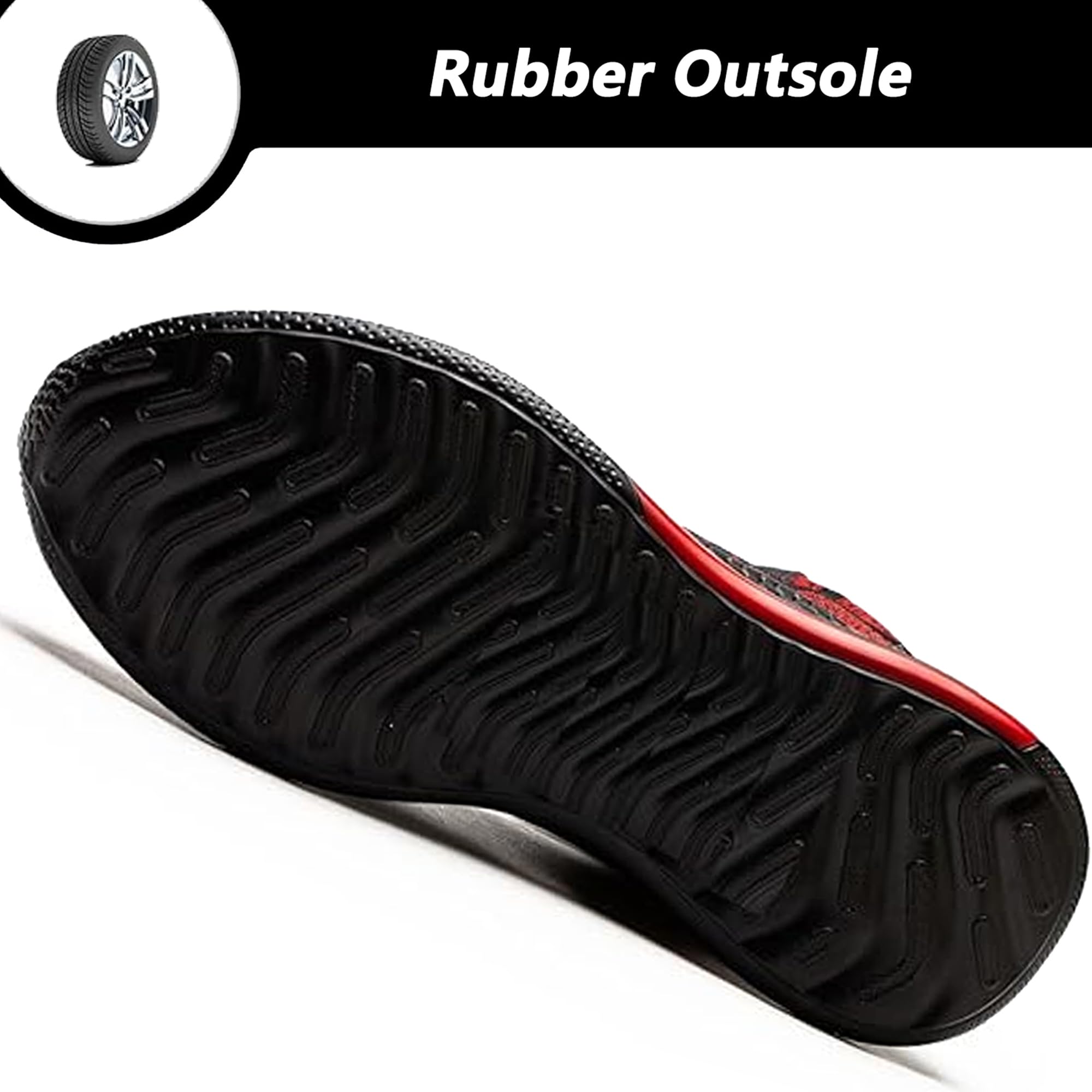 Buty Robocze Męskie Damskie Lekkie Wysoka Cholewka Obuwie Ochronne Antypoślizgo Weoddychające Buty Budowlane Komfortowy 8081/Czerwony 46