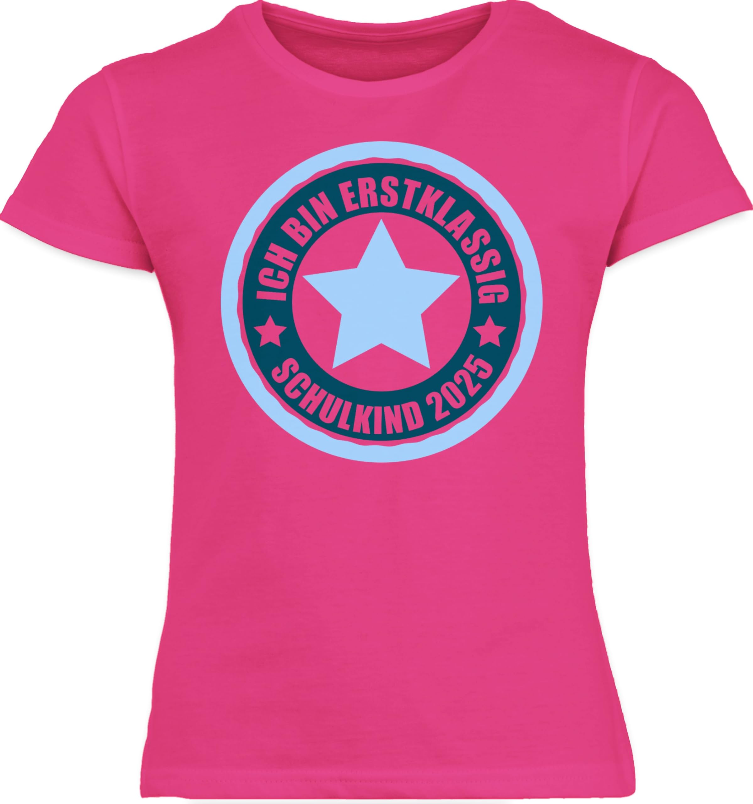 Personalisiertes Einschulungs-T-Shirt Für Mädchen – „Ich Bin 1. Klasse!“ Mit Einhorn & Sternen