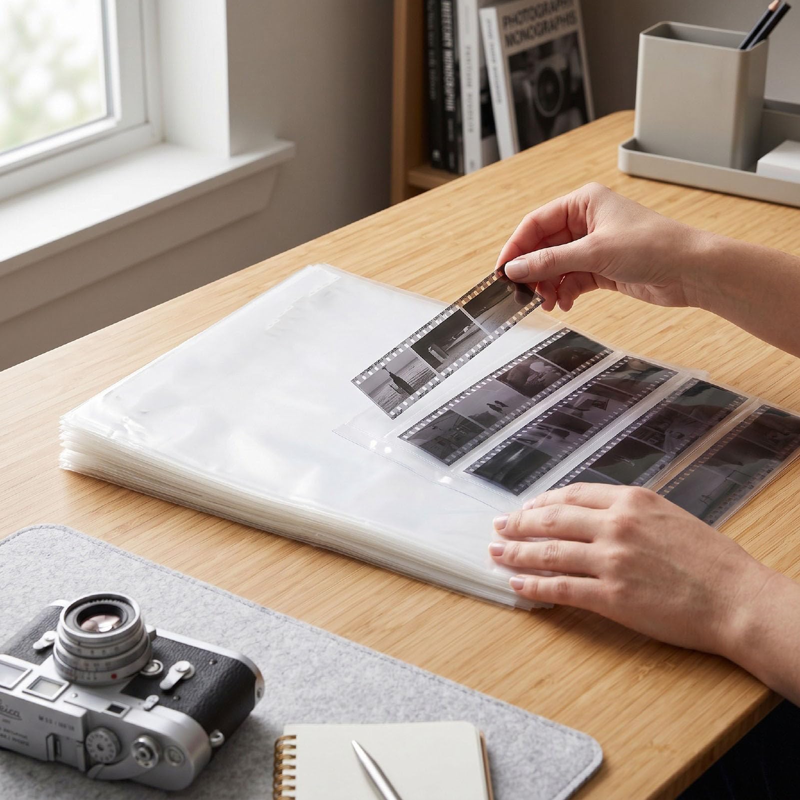Fundas para Negativos 4x5, Páginas de Almacenamiento de Película sin ácido, 4 Bolsillos por Página con Protección de Archivo para Fotógrafos