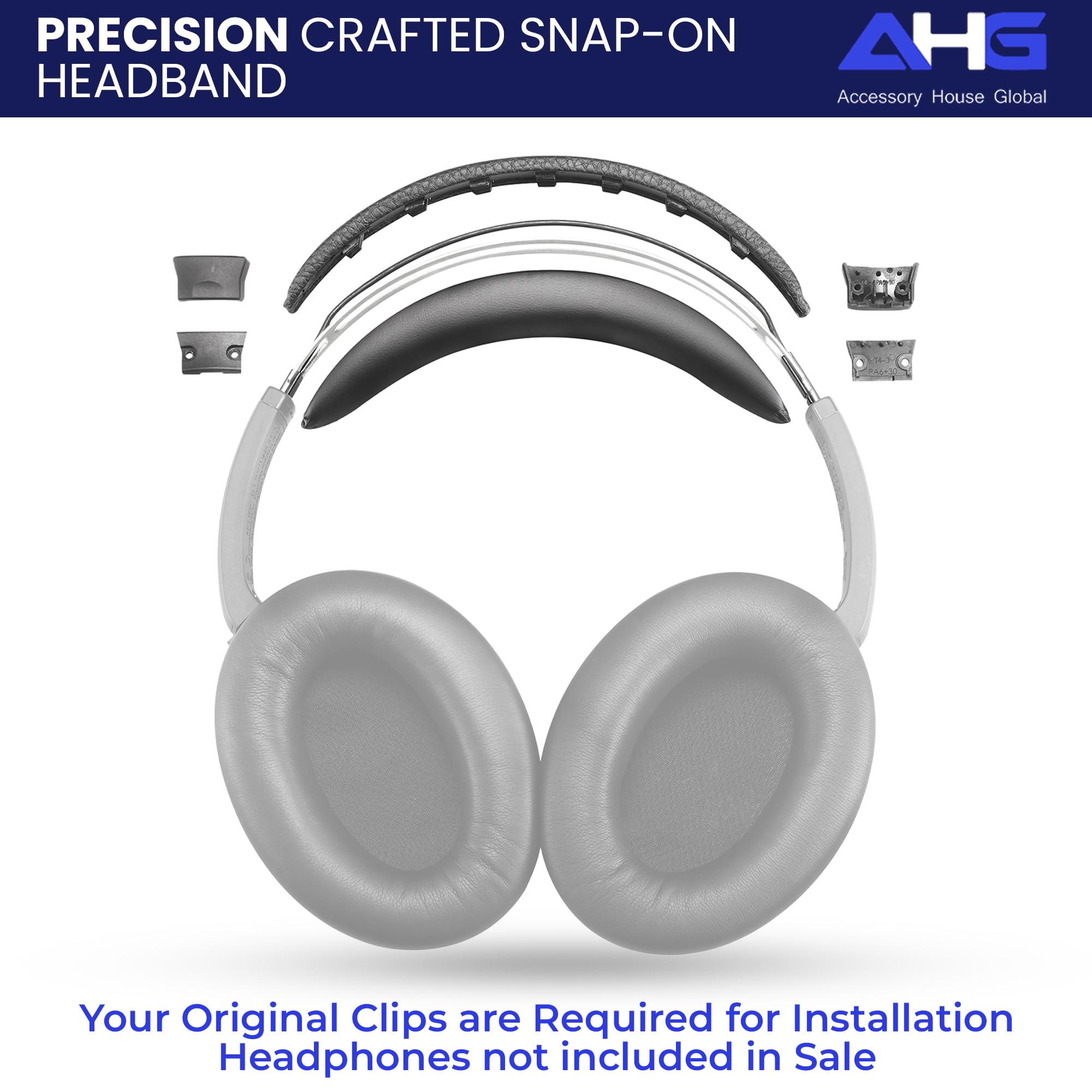 AHG Accessory House Global QC2 QC15 Ear Pads and QC2 QC15 Headband pad Cushion. Compatible with Bose QuietComfort 15 (QC15) and Bose QuietComfort 2 (QC2) Headphones. Easy DIY Fit/Extra Thick