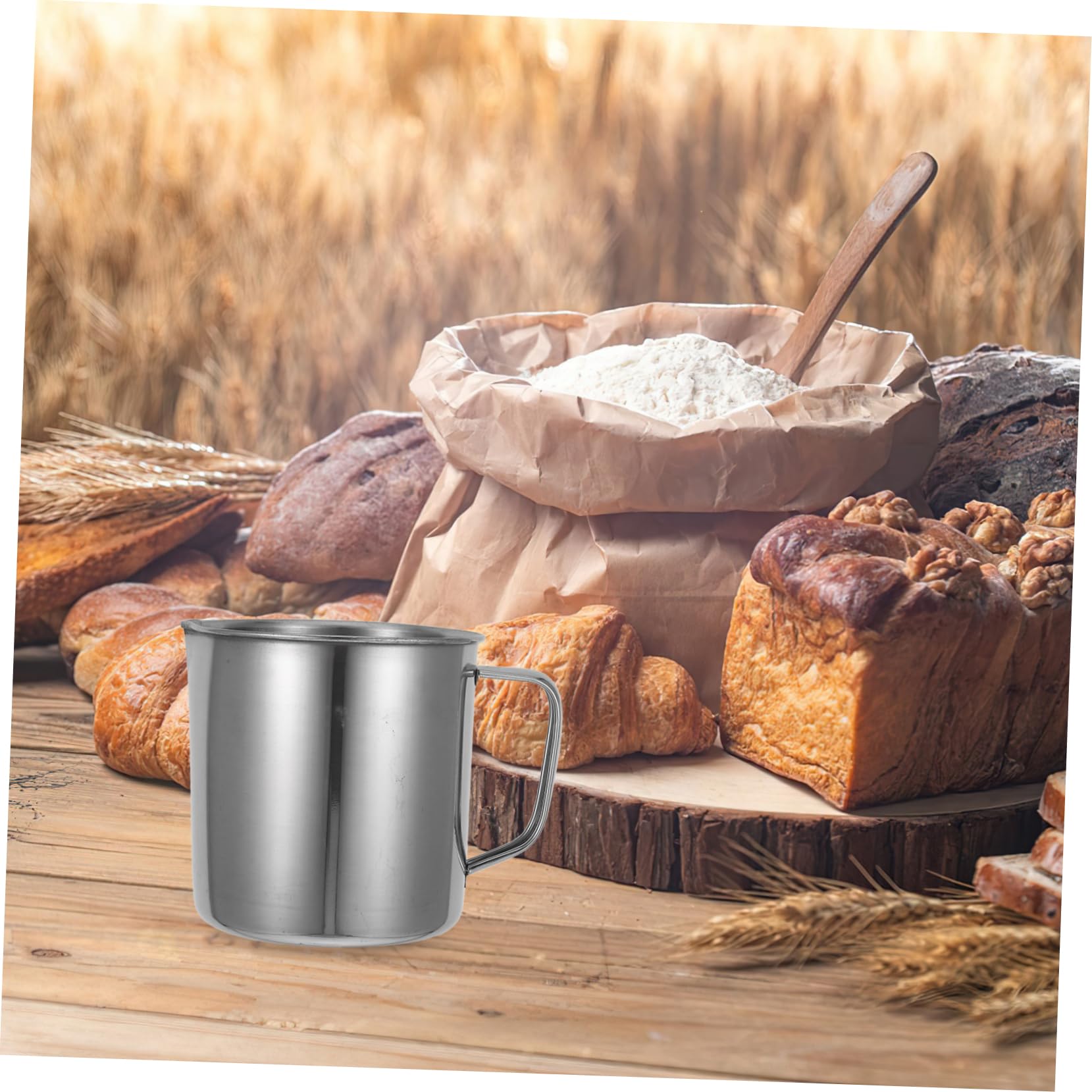 2piezas Taza Medidora De Acero Inoxidable Taza Medidora Pequeña Para Experimentos Accesorio De Panadería Para Cocina Recipiente Multiusos Resistente