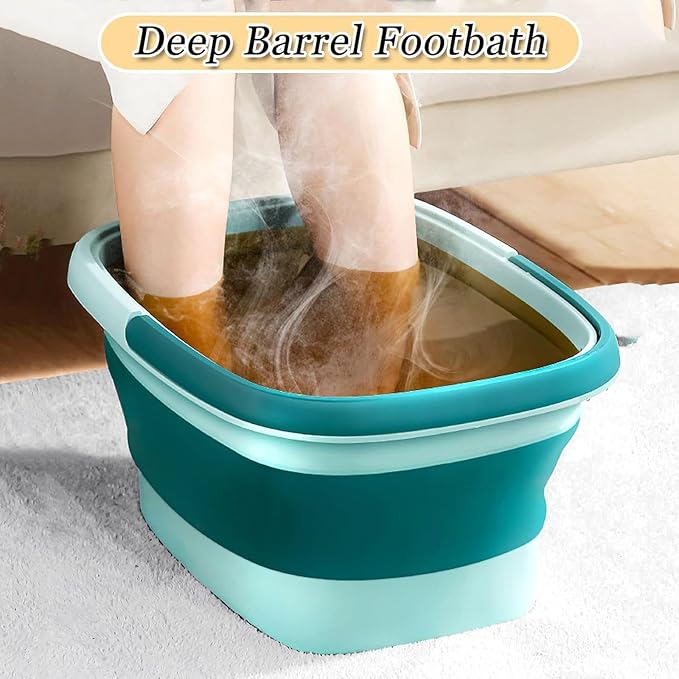 Baño de pies plegable con masaje acupuntural - Verde miniatura 2