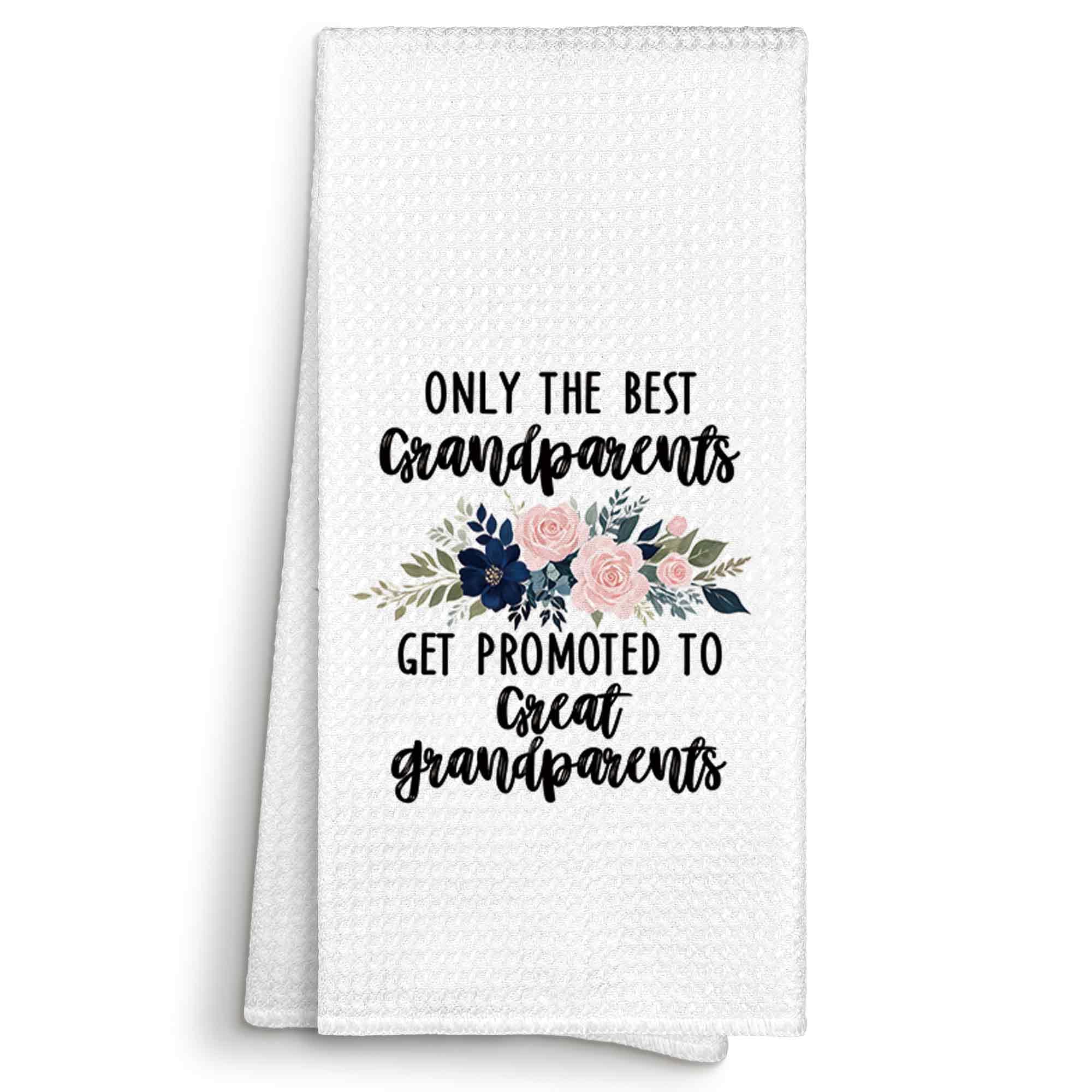 Promoted to Great Grandparents Gifts - Toallas de cocina de 16 x 24 pulgadas, diseño de abuelos, embarazo, anuncio de bebé, paños de cocina, toalla de cocina, toalla de mano