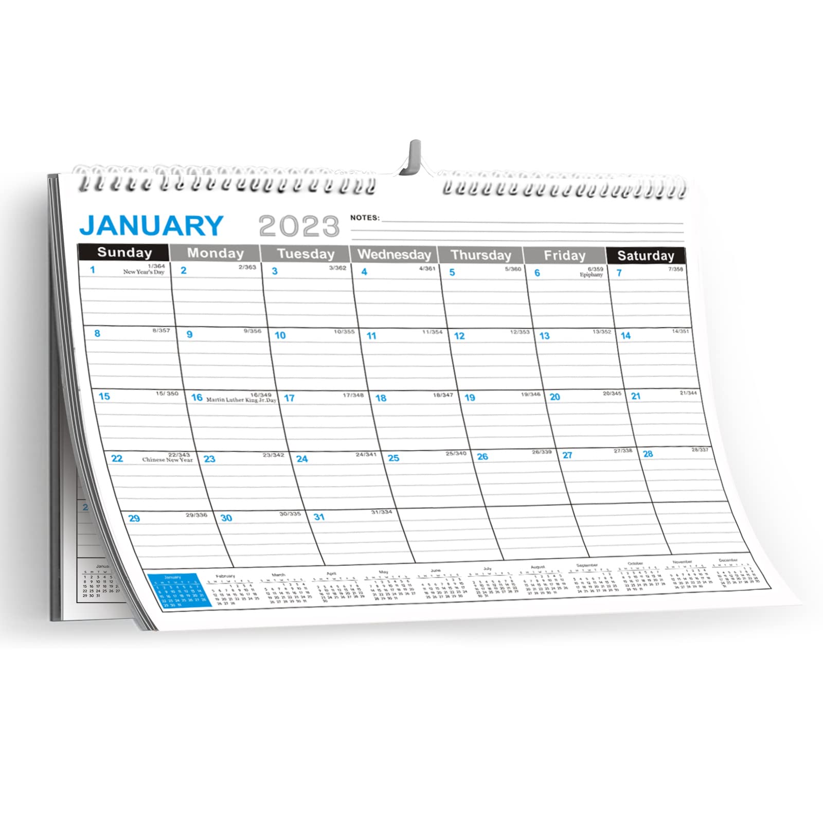 18 Monthly Wall Calendar Runs from January 2023 to June 2024, Large Wall Calendar/Fridge Calendar for Easy Planning