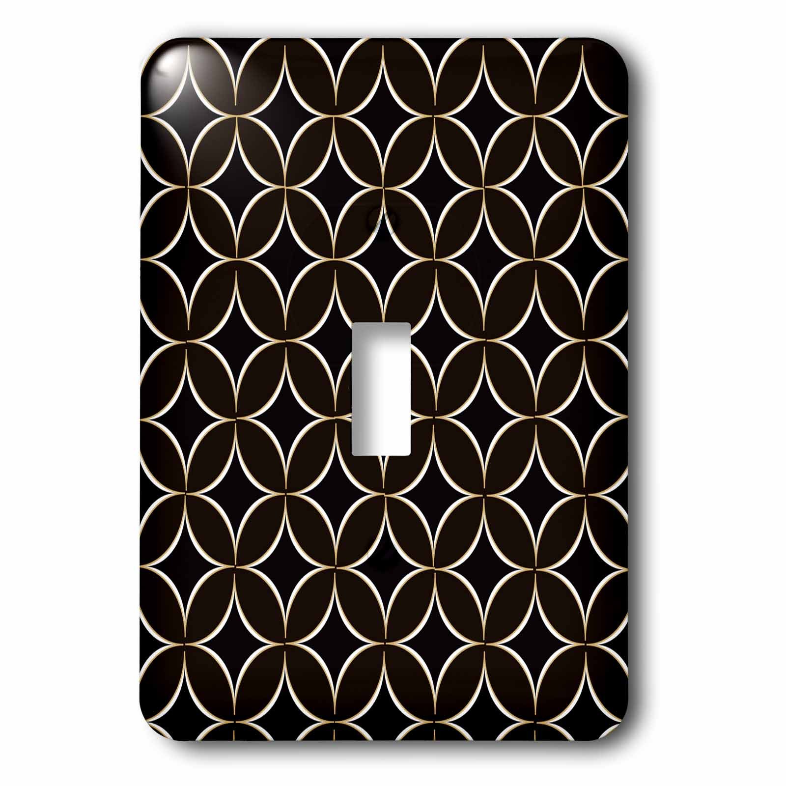 Interrupteur à bascule unique motif diamant noir marron élégant français LSP 210837