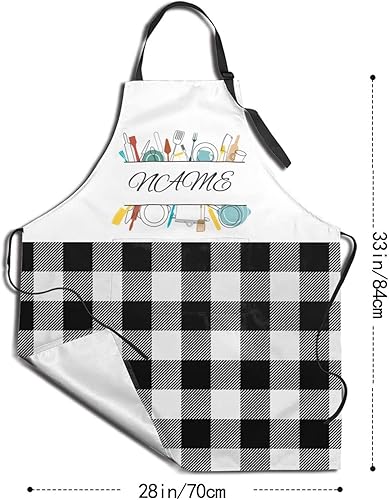 Miniatura 62 de Delantal personalizado para hombres y mujeres, delantal ajustable unisex con bolsillos, delantales personalizados para cocinero y chef Cocina