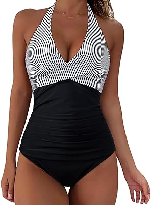 SUUKSESS Women Sexy Halter Tankini Bathing Suits Slimming Tummy Control High Waisted Swimsuits 2 Piece