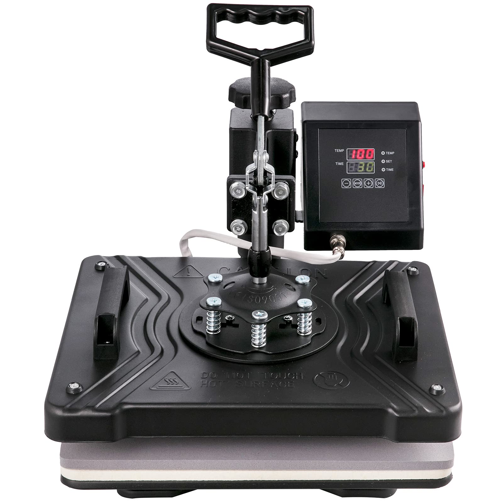 VEVOR 5 en 1 Prensa de Calor, Máquina de Transferencia de Calor Multifuncional de 38 x 30 cm, Máquina de Impresión de Calor Giratoria para Tazas Camisetas con Pantalla LED Digital Negro