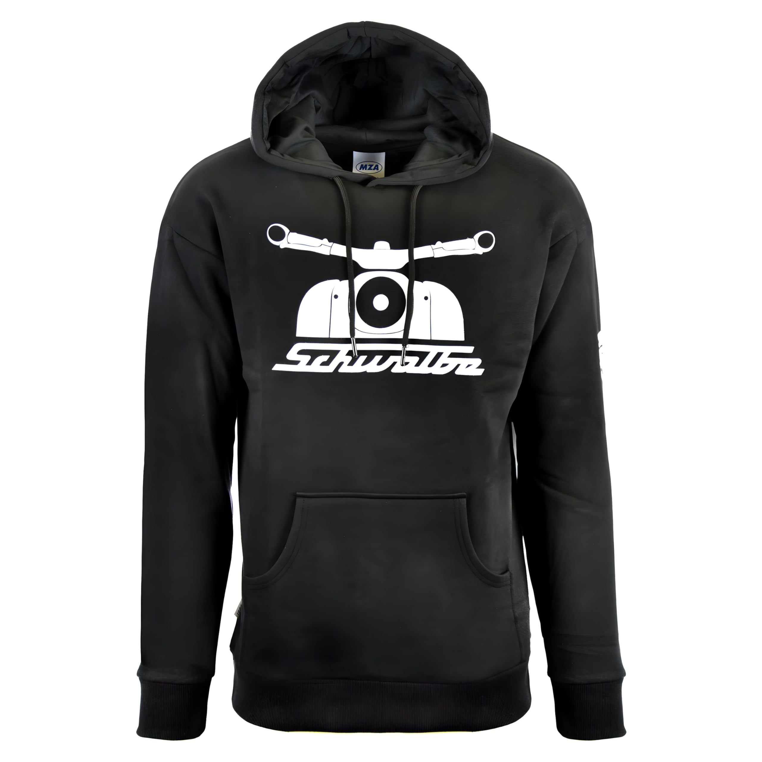 Sudadera con capucha bolsillos canguro, negra, talla: XS - motivo: golondrina 55 años - 100% algodón