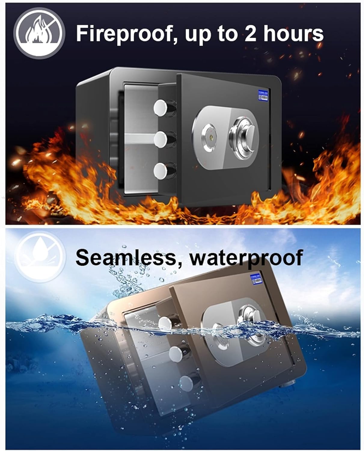 Compact Fire-Resistant Steel Wall-Mounted Safe, Anti-Theft Design for Home & Commercial Use