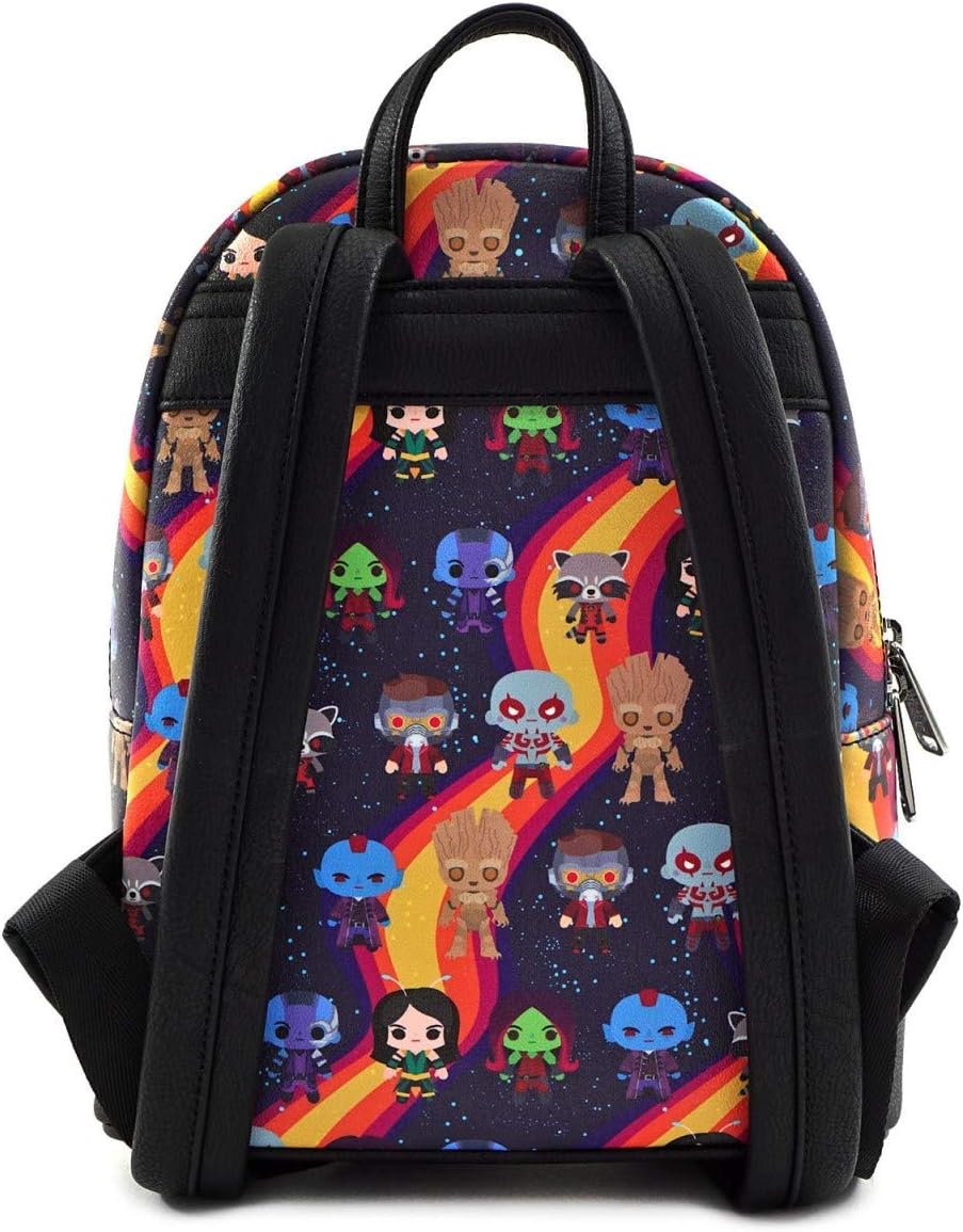 Loungefly x Marvel Guardians of the Galaxy Chibi Print Mini Backpack (One Size, Multicolored)