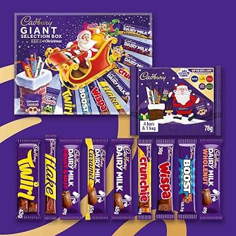 Cadbury Giant Christmas Selection Box By Cadbury Gifts Direct - Cadbury Dairy Milk, Twirl, Wispa, Flake, Crunchie & More. Great for Sharing or Gifting