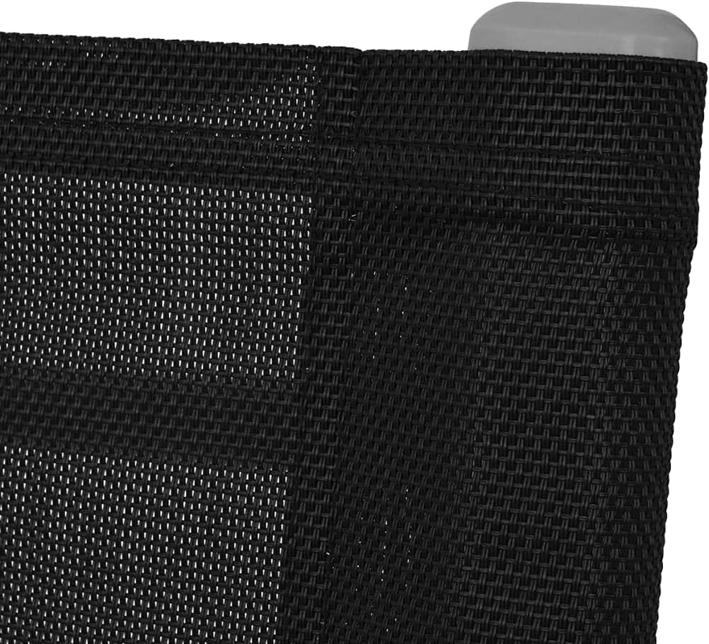 (Fast Shipment) Patio Dining ChairsOutdoor for Camping Pool Beach DeckLawn Chair Rocking Chairs 2 pcs Steel and Textilene Black