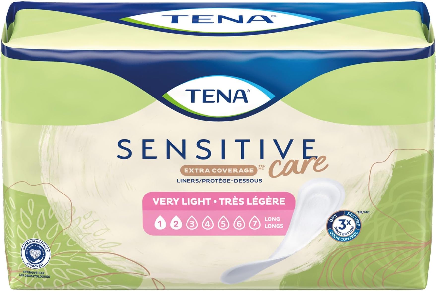 Sensitive Care Extra Coverage Female Incontinent Pad Very Light Long 9" L 54291, 50 Ct