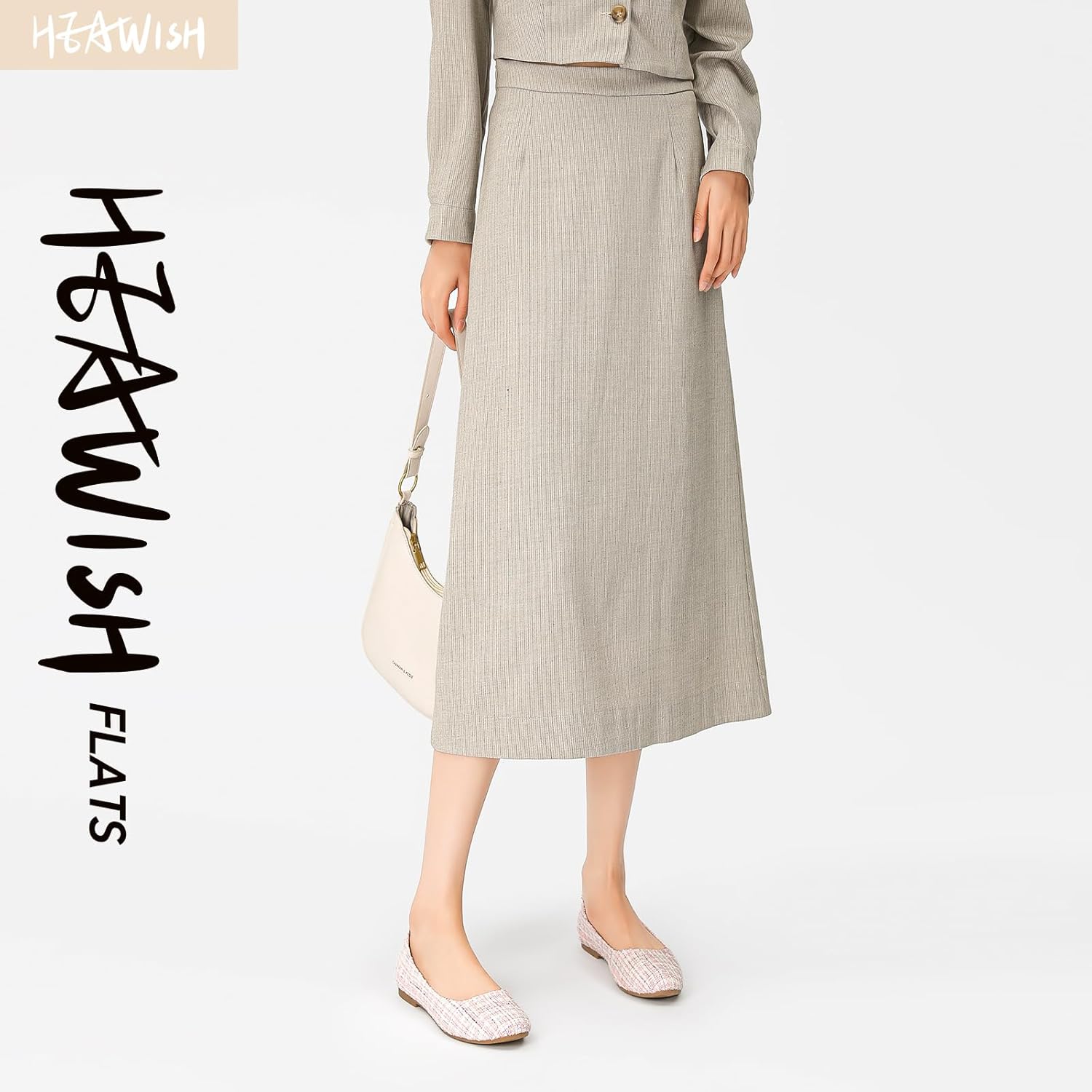 HEAWISH Women’s Round Toe Flats Shoes Ballet Flats Dressy Comfortable White Green Flats for Women - Image 3