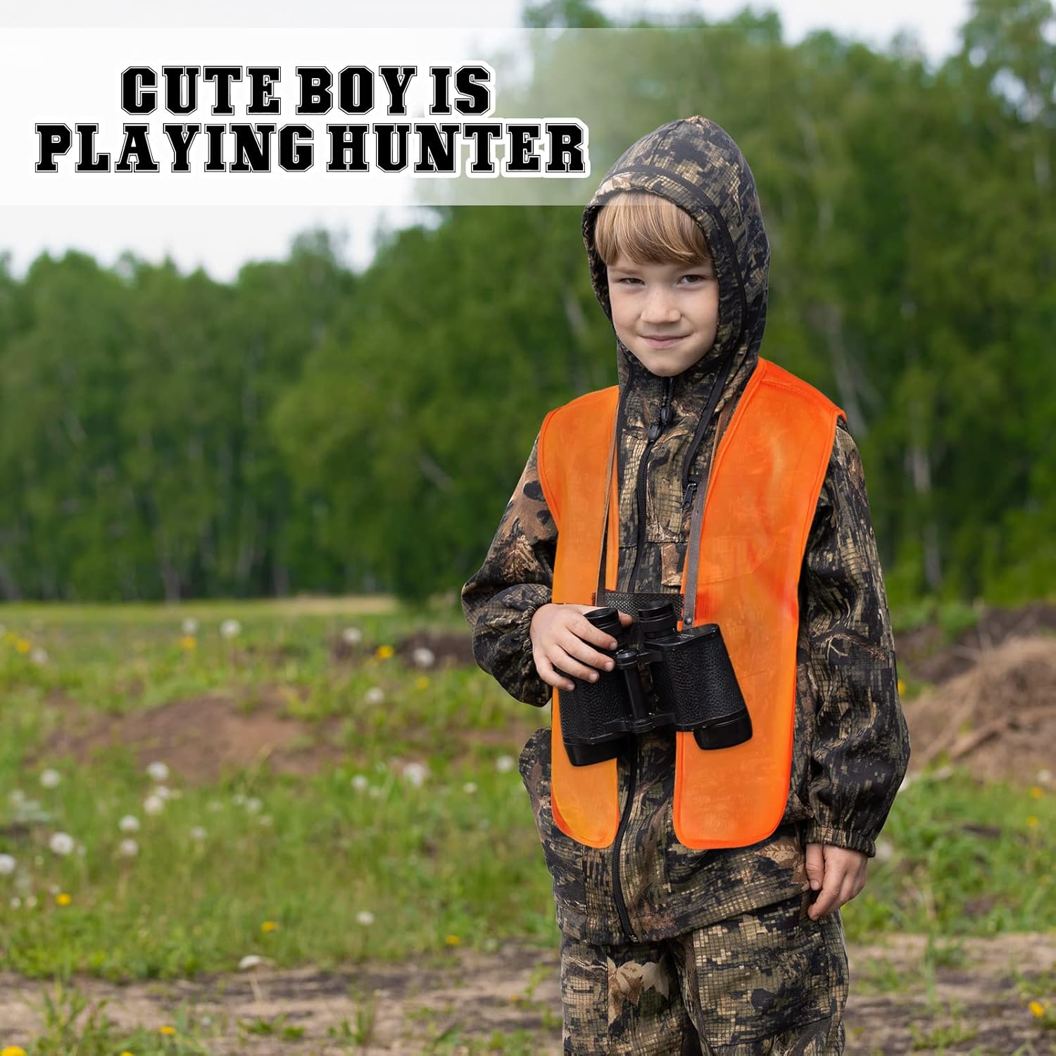 Tarpop Kids Blaze Orange Hunting Vest and Knit Cap Set Includes Classic Vest and Cap 6-13 Years Hunting and Winter Knit Kids Hat Orange Beanie for Youth Boys Girls Outdoor Hiking - Image 5