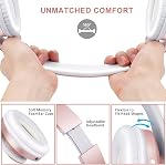 zihnic Bluetooth Headphones Over Ear, Foldable Wireless and Wired Stereo Headset Micro SD/TF, FM for iPhone/Samsung/iPad/PC/TV,Soft Earmuffs &Light Weight for Prolonged Wearing (Gold)
