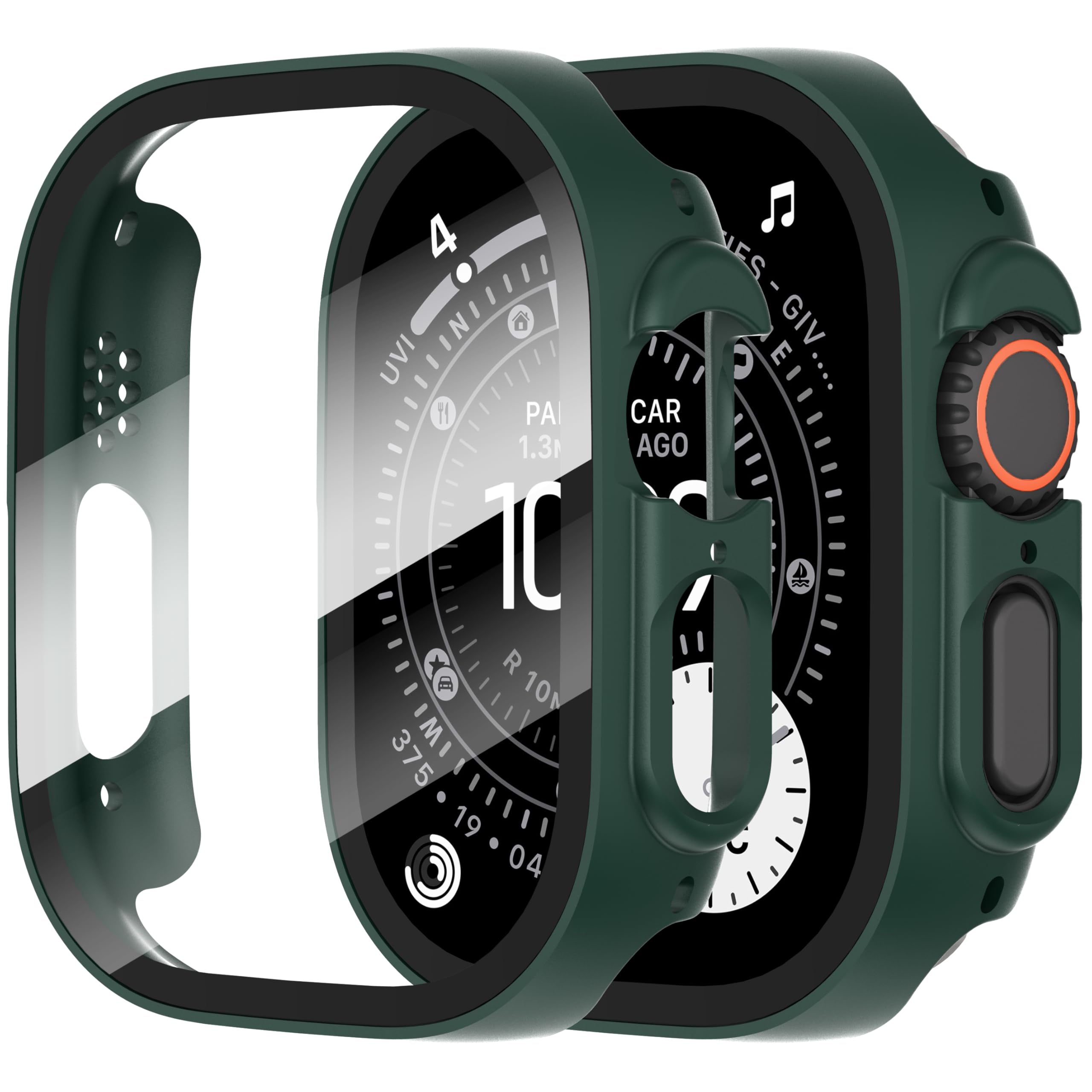 Diruite 2-Pack Screen Protector for Apple Watch SE 3/2/1 /Series 6 5 4 40mm Tempered Glass Case,All Around Hard Matte PC Protective Cover,Starlight Silver,40mm — view 12