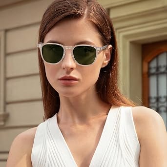 CARFIA Retro Small Medium Face Acetate Keyhole Polarized Womens Sunglasses