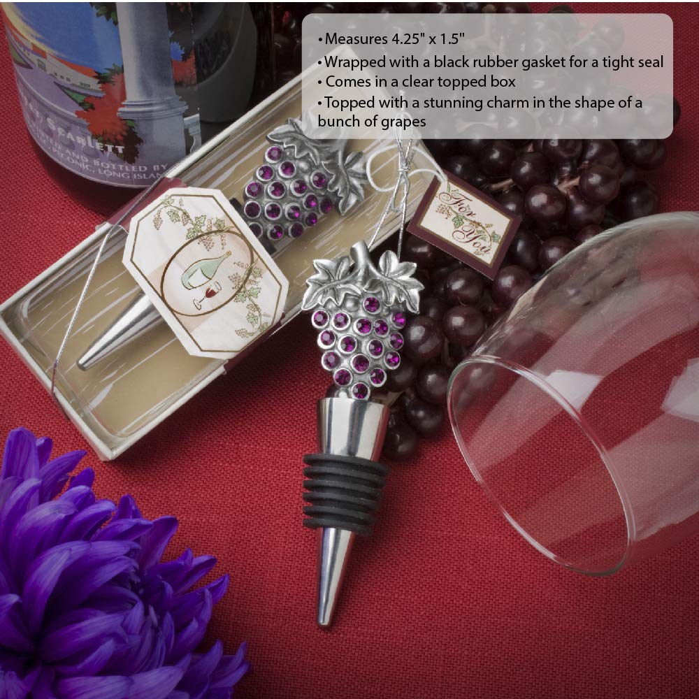 Fashioncraft Vineyard Collection Wine Bottle Stopper Favors, One Size, Gray