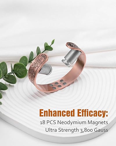 Miniatura 3 de Jecanori Pulseras magnéticas de cobre eficaces para hombres, pulsera magnética ultra fuerte con herramienta de tamaño