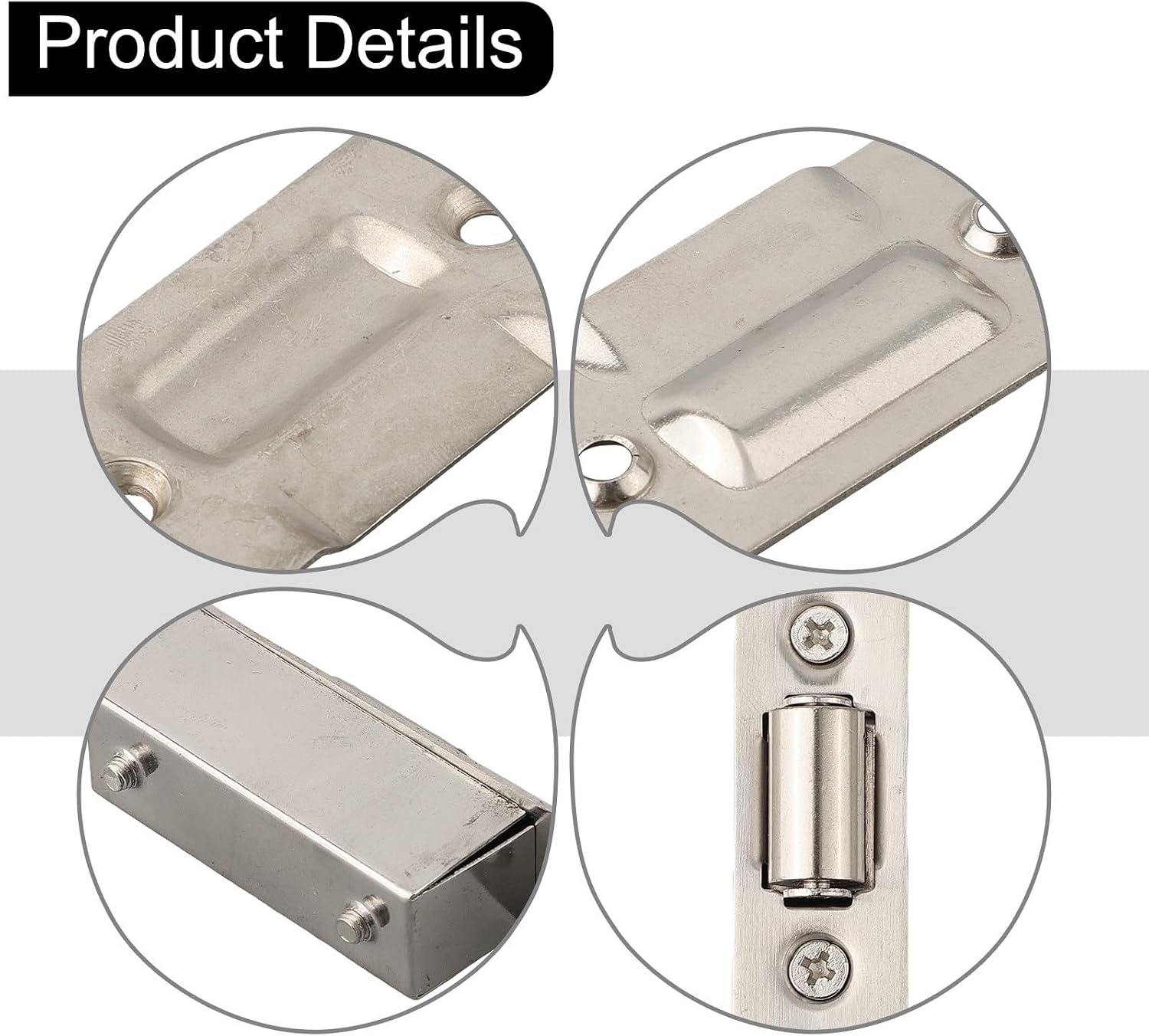 Heavy Duty Stainless Steel Invisible Roller Catch for KTV, Hotel and Bedroom Doors, Silent U-Shaped Door Positioning Bead with Countersunk Holes, 90x20mm