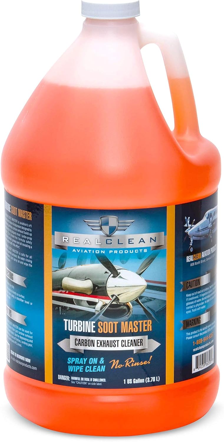 Turbine Soot Master- Aircraft Degreaser- Carbon and Exhaust Soot Remover for Aircraft- Desinged for Turboprop Aircraft- Aircraft Detailing- Created by Professional Aircraft Detailers-1 Gallon