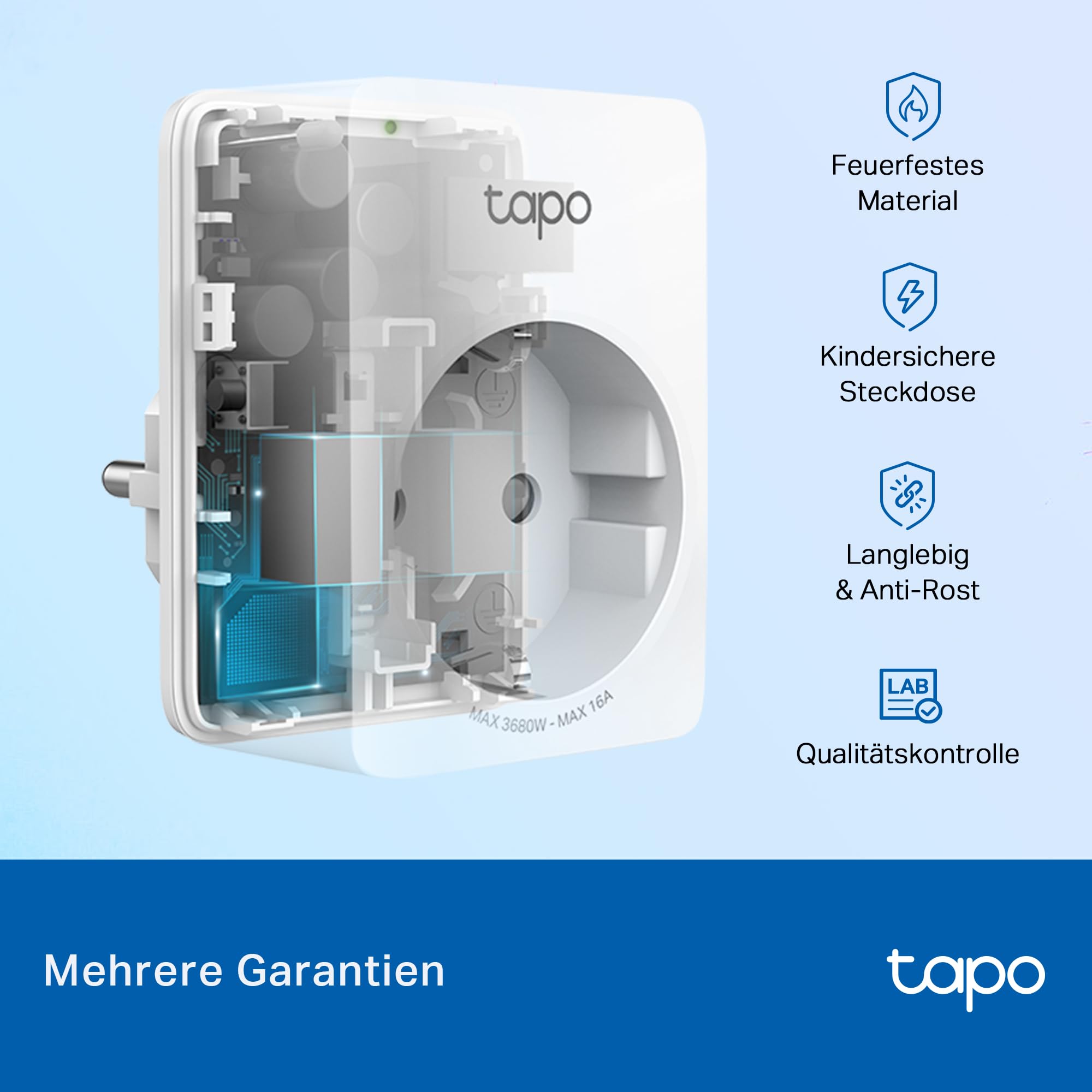 TP-Link Tapo Smart WLAN Steckdose Tapo P110 mit Energieverbrauchskontrolle, Smart Home Alexa Steckdose, funktioniert mit Alexa, Google Home, Sprachsteuerung, Fernzugriff, Kein Hub notwendig, Mini
