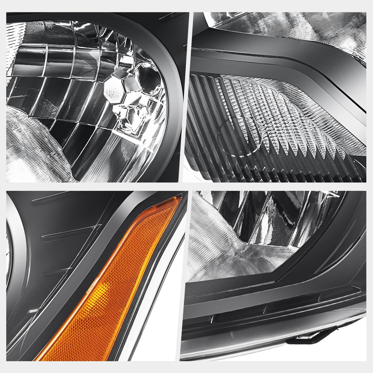 [Left/Driver Side] Headlight Assembly Compatible with 15-23 Ford Transit 150 250 350,Black Housing