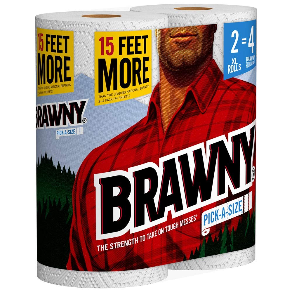 Brawny Paper Towels, 2 XL Rolls, Pick-a-Size, 2 = 4 Regular Rolls