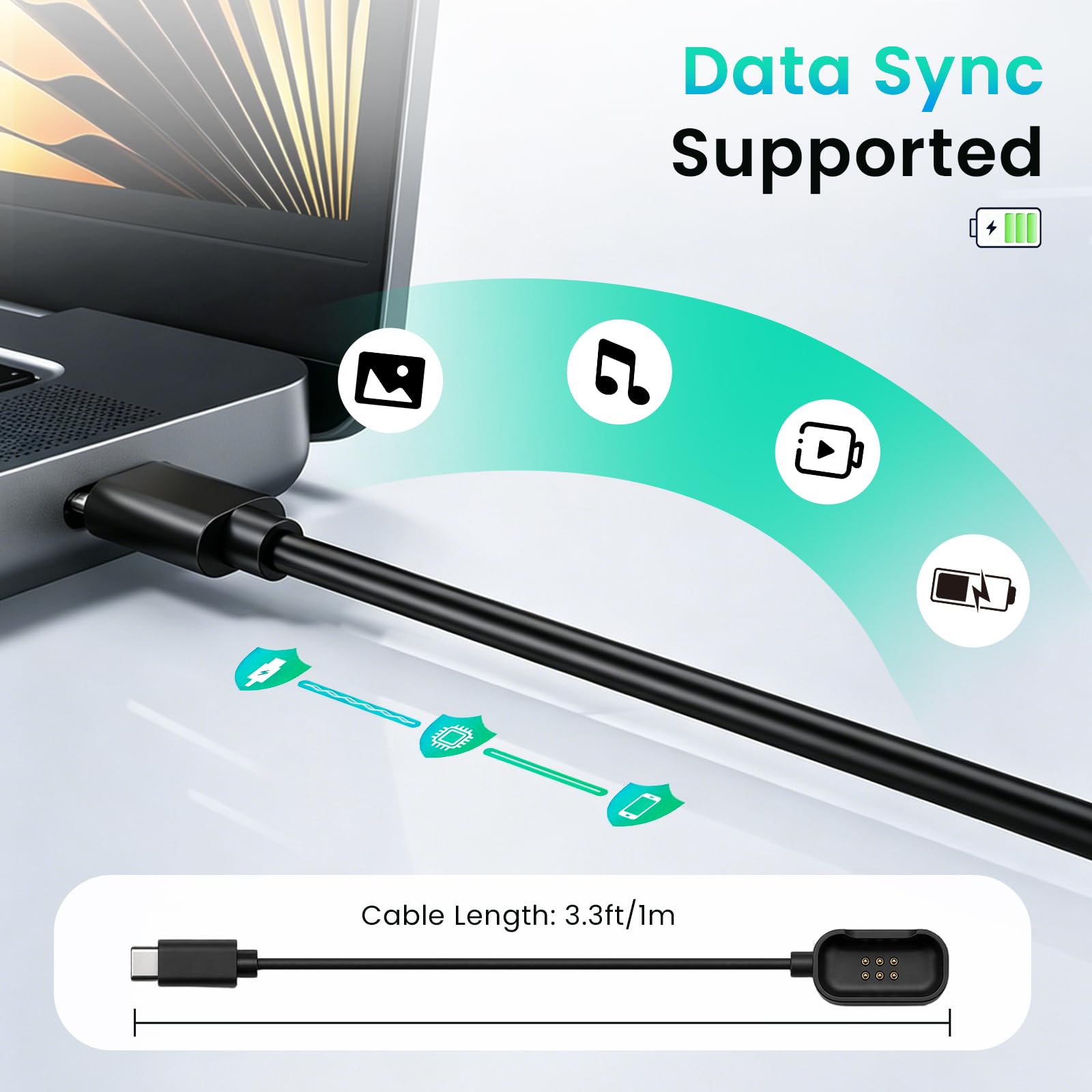 Paquete de 2 cables de carga magnéticos para transmisor DJI Mic Mini 2 / DJI Mic 3, cable cargador magnético de micrófono inalámbrico, fuerte cable USB magnético para carga rápida y