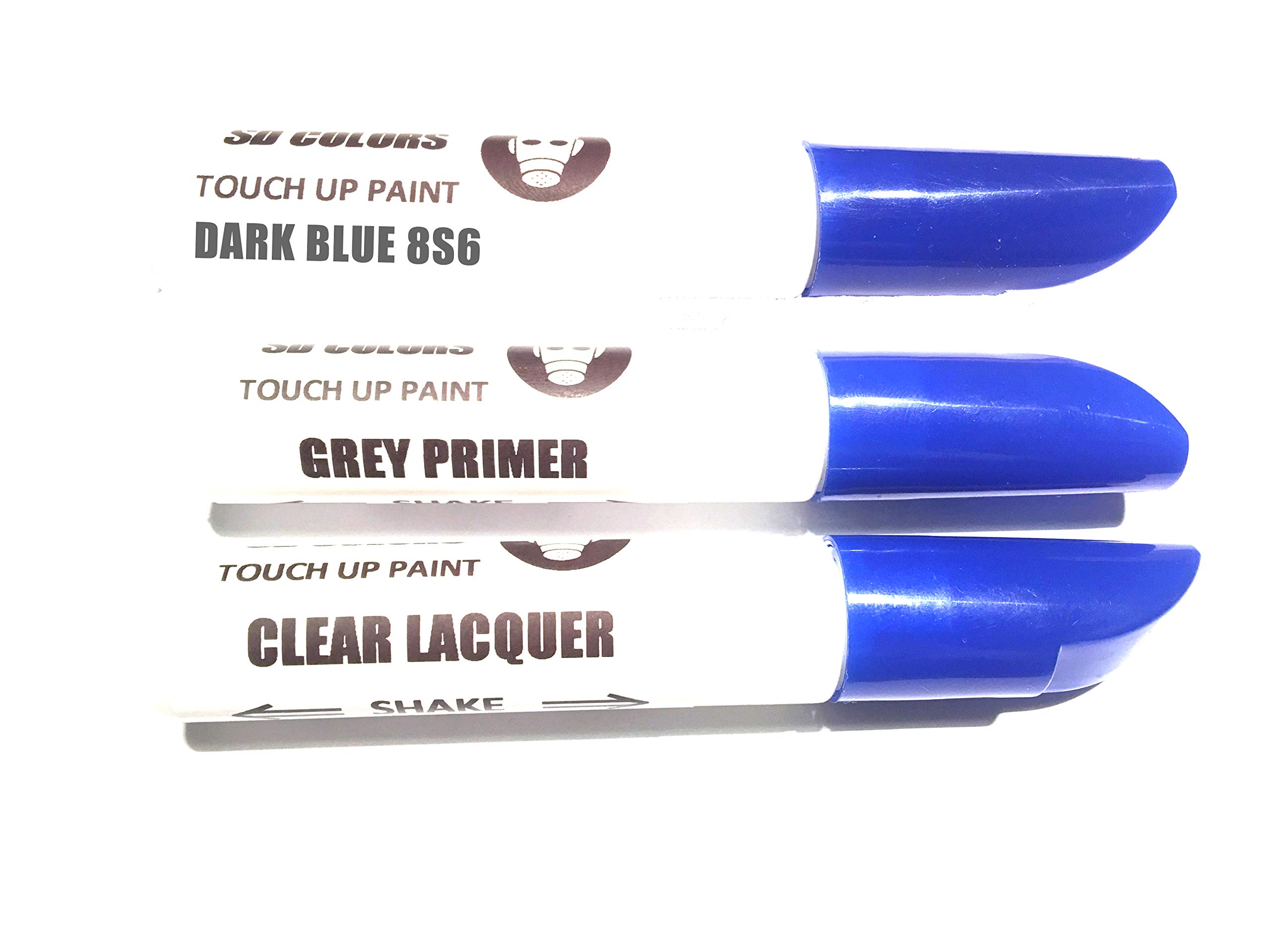 SD COLORS DARK BLUE 8S6 New Touch Up Paint Pen REPAIR KIT 12ML SCRATCH CHIP BRUSH COLOR 8S6 DARK BLUE (PAINT+PRIMER+LACQUER)