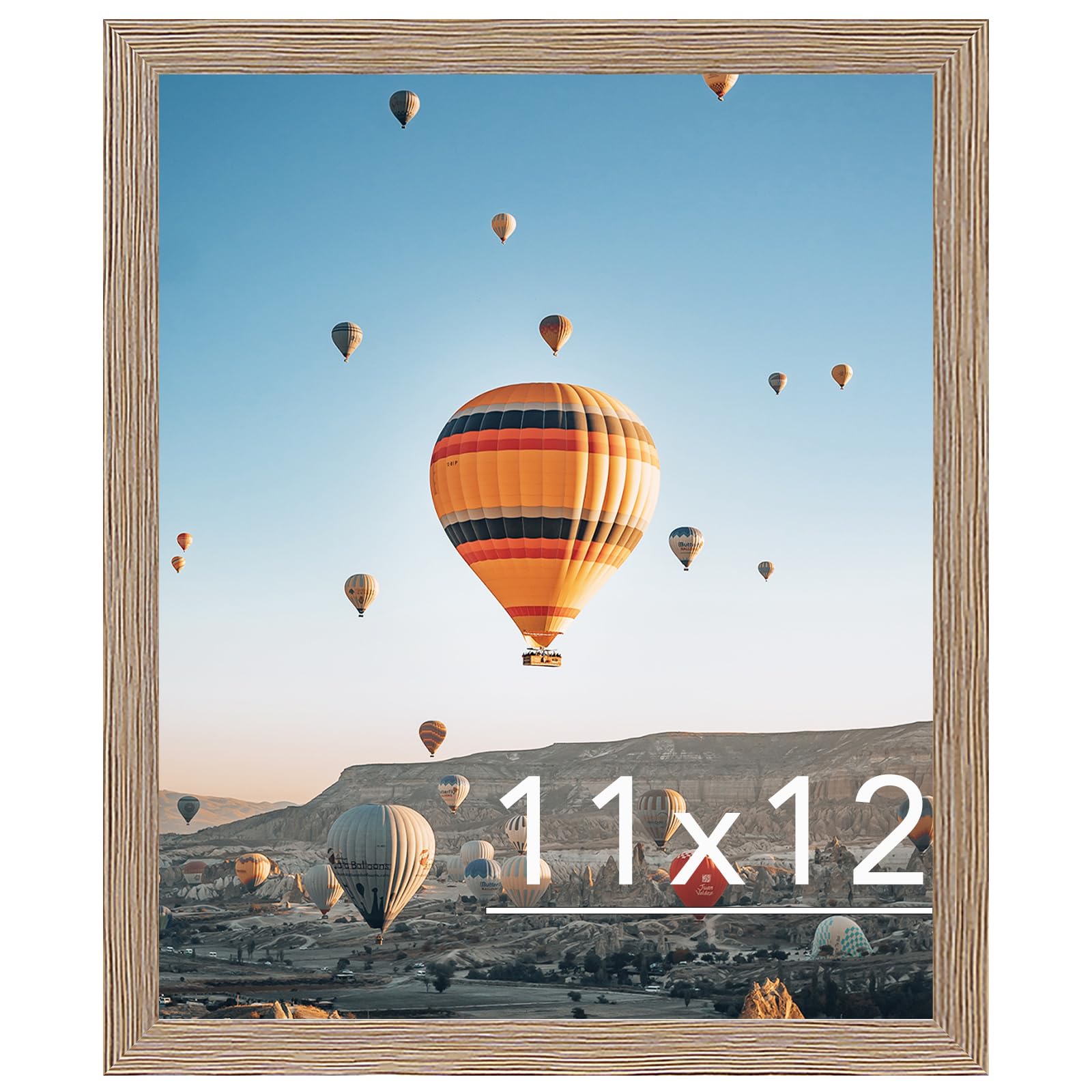 JCJMY 11x12 Picture Frame Rustic Brown for Wall Hanging or Tabletop, Wall Mounting Horizontally or Vertically, 11 x 12 Wall Gallery Poster Photo Frame with Shatter Resistant Plexiglass, Rustic Brown