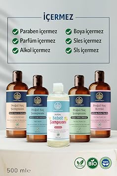 Organik Argan ve Zeytinyağı Özlü Kuru ve Normal Saçlar İçin Besleyici ve Onarıcı Şampuan 500 ML (2 paketi)